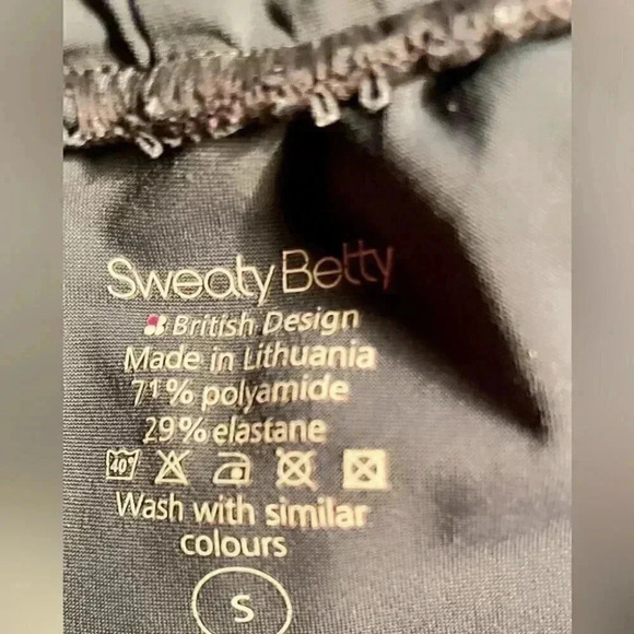 Sweaty Betty black floral print casual stretch yoga athletic leggings tights S - Picture 4 of 4